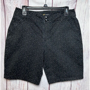 Lee Women's Straight Fit Bermuda Shorts Black White Polka Dots Size 10 Medium